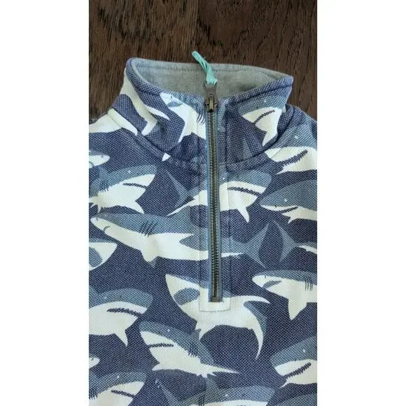Mini Boden Shark Quarter Zip Pullover - Picture 2 of 8